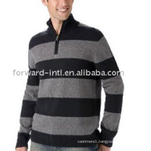 MEN'S CASHMERE HALF ZIP COLLAR PULLOVER